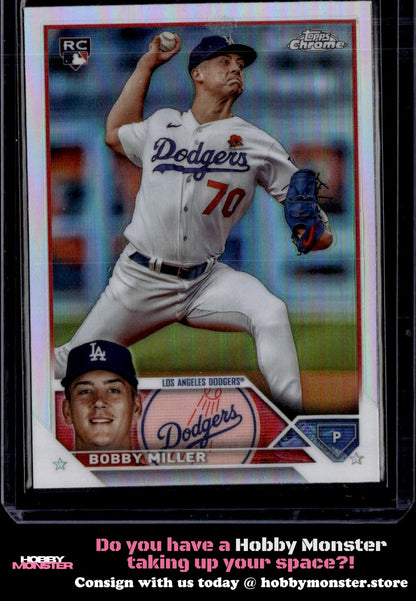 2023 Topps Chrome Update Bobby Miller Refractor Rookie Los Angeles Dodgers