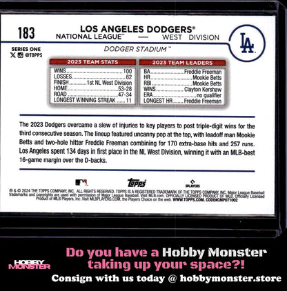 2024 Topps Los Angeles Dodgers Royal Blue Team