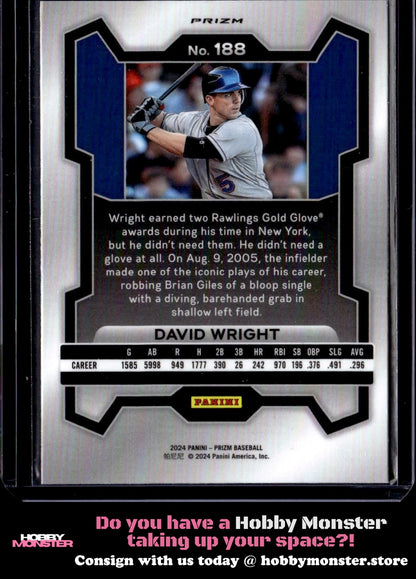 2024 Panini Prizm David Wright Silver Prizm New York Mets
