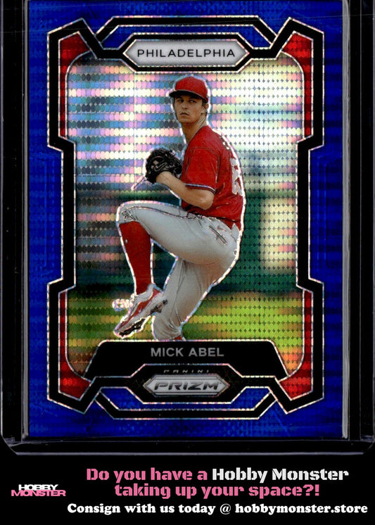 2024 Panini Prizm Mick Abel Blue Pulsar Prizm #/75 Philadelphia Phillies