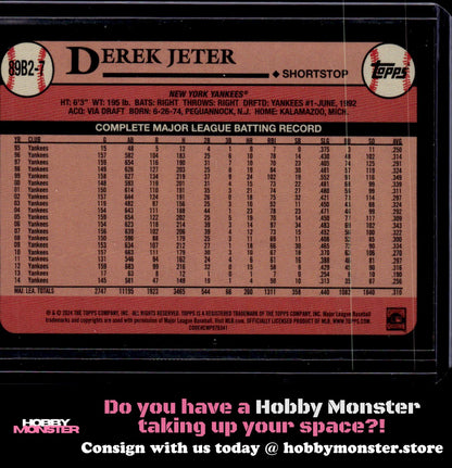 2024 Topps Derek Jeter 1989 New York Yankees