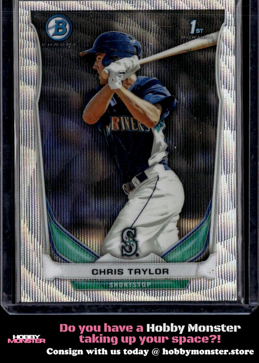 2014 Bowman Chris Taylor Chrome Silver Wave Refractor #/25 Mariners