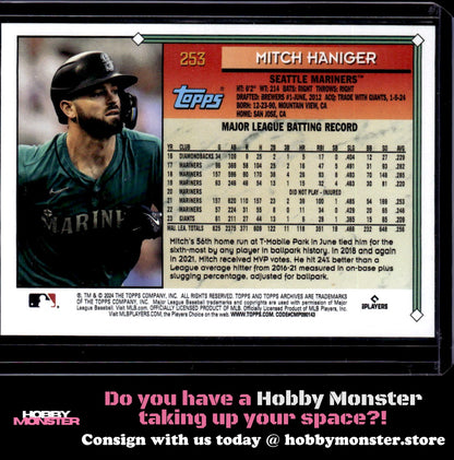 2024 Topps Archives Mitch Haniger Black Foilboard Seattle Mariners