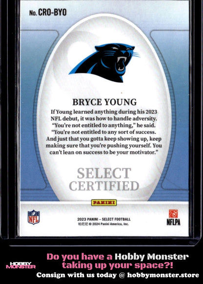 2023 Panini Select Bryce Young Select Certified Rookies Carolina Panthers