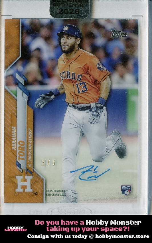 2020 Topps Clearly Authentic Abraham Toro Orange Rookie Auto #/5 Houston Astros