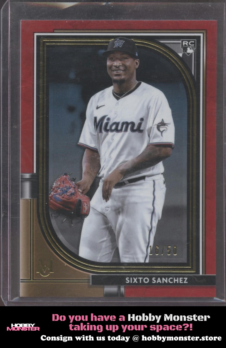 2021 Topps Museum Collection Sixto Sanchez Ruby Rookie #/50 Miami Marlins