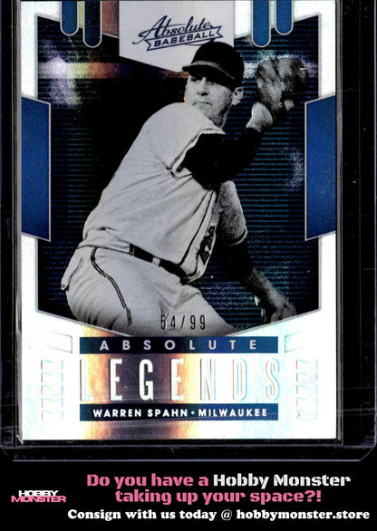 2020 Panini Absolute Warren Spahn Absolute Spectrum Silver /99 Milwaukee Braves