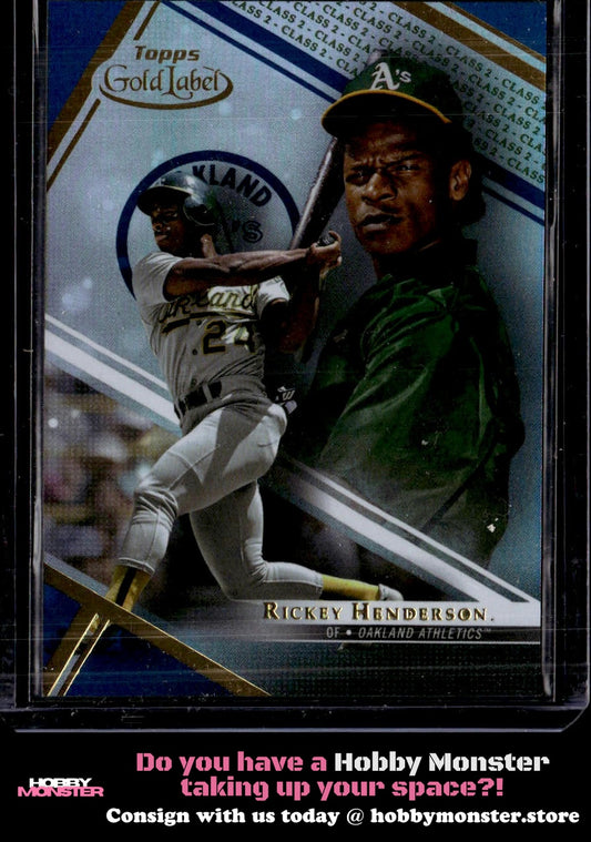 2021 Topps Gold Label Rickey Henderson Class 2 Blue #/99 Oakland Athletics