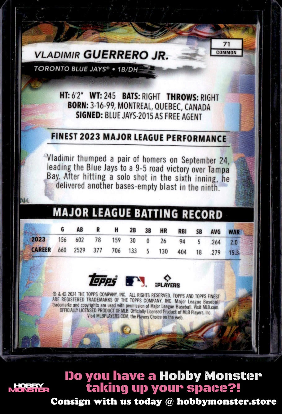 2024 Finest Vladimir Guerrero Jr. Blue Checkerboard Refractors #/99 Toronto