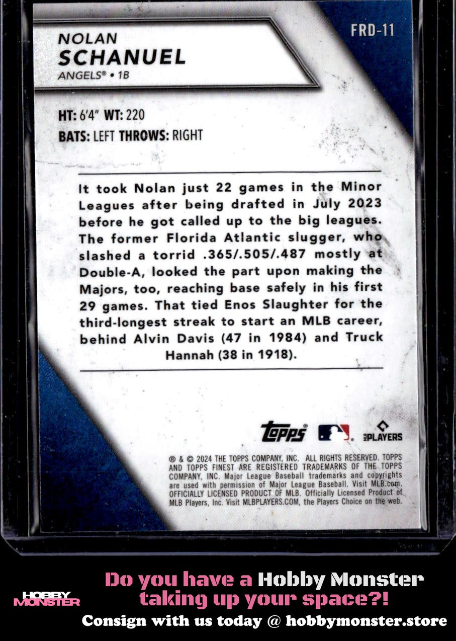 2024 Finest Nolan Schanuel Finest Rookies Design Variations Los Angeles Angels