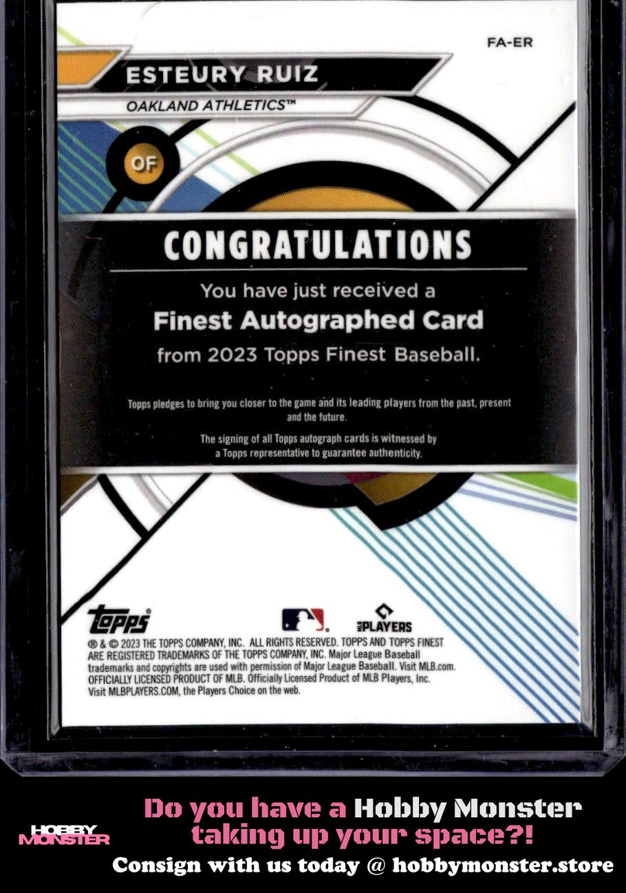 2023 Finest Esteury Ruiz Finest Autographs Auto Oakland Athletics
