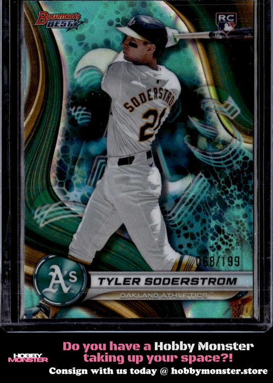 2024 Bowman's Best Tyler Soderstrom Aqua Lava Refractors Rookie /199Athletics