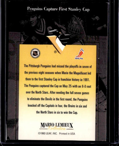 1993-94 Leaf Mario Lemieux Mario Lemieux Collection Pittsburgh Penguins