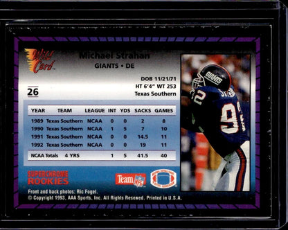 1993 Wild Card Michael Strahan Superchrome Rookies New York Giants