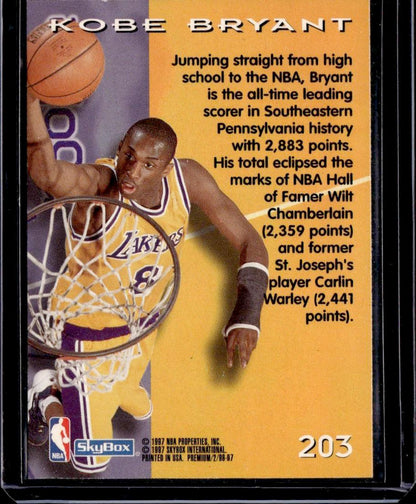 1996-97 SkyBox Premium Kobe Bryant Los Angeles Lakers