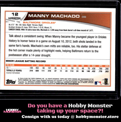 2013 Topps Chrome Manny Machado Purple Refractors Rookie Baltimore Orioles