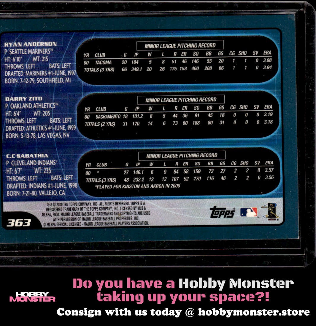 2001 Topps Ryan Anderson / Barry Zito / CC Sabathia PROS B