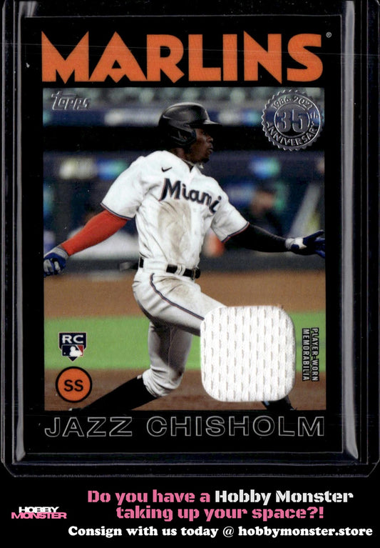 2021 Topps Jazz Chisholm 1986 Relic Black #/199 Miami Marlins