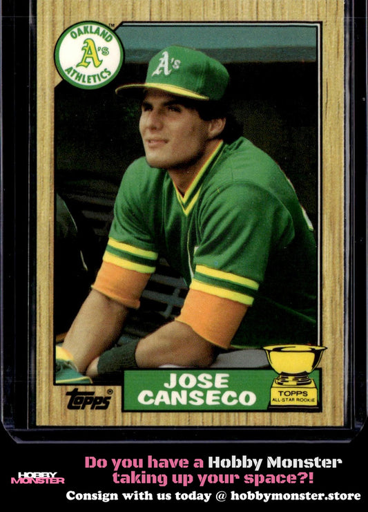 1987 Topps Jose Canseco Tiffany Gold Cup Oakland Athletics