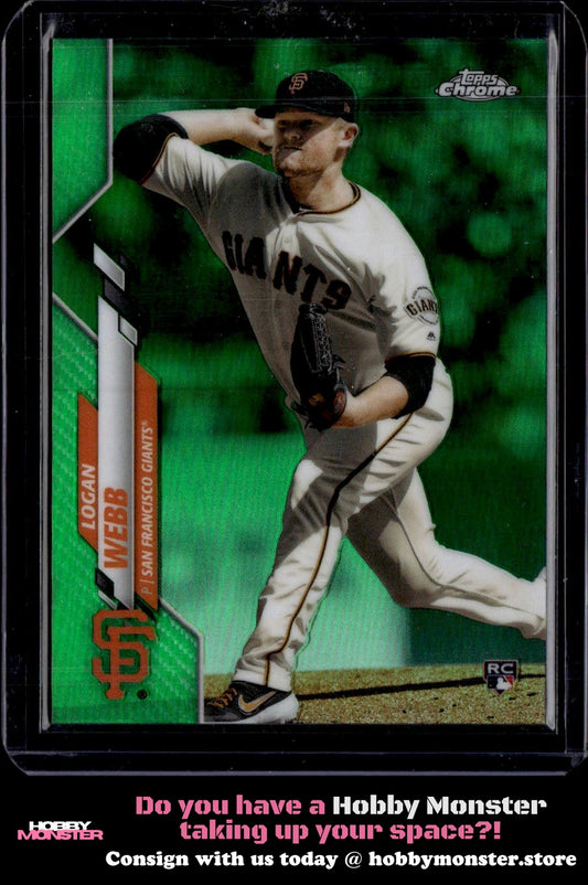 2020 Topps Chrome Logan Webb Green Refractor Rookie 18/99 San Francisco Giants