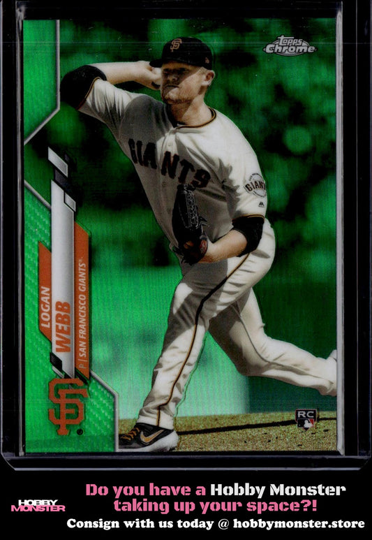 2020 Topps Chrome Logan Webb Green Refractor Rookie 91/99 San Francisco Giants