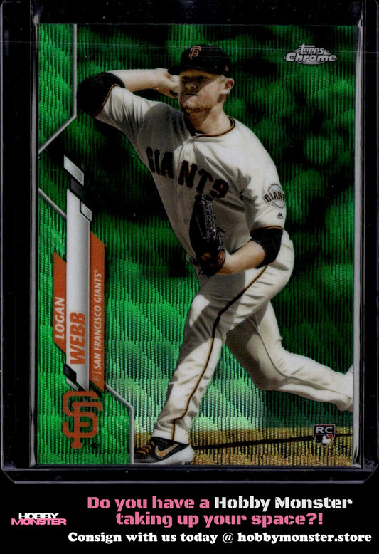 2020 Topps Chrome Logan Webb Green Wave Rookie 72/99 San Francisco Giants