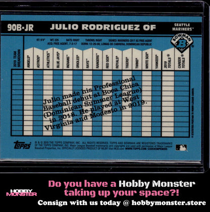 2020 Bowman Julio Rodriguez 1990 Bowman Seattle Mariners