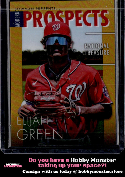2023 Bowman Elijah Green Modern Prospects Gold #/50 Nationals
