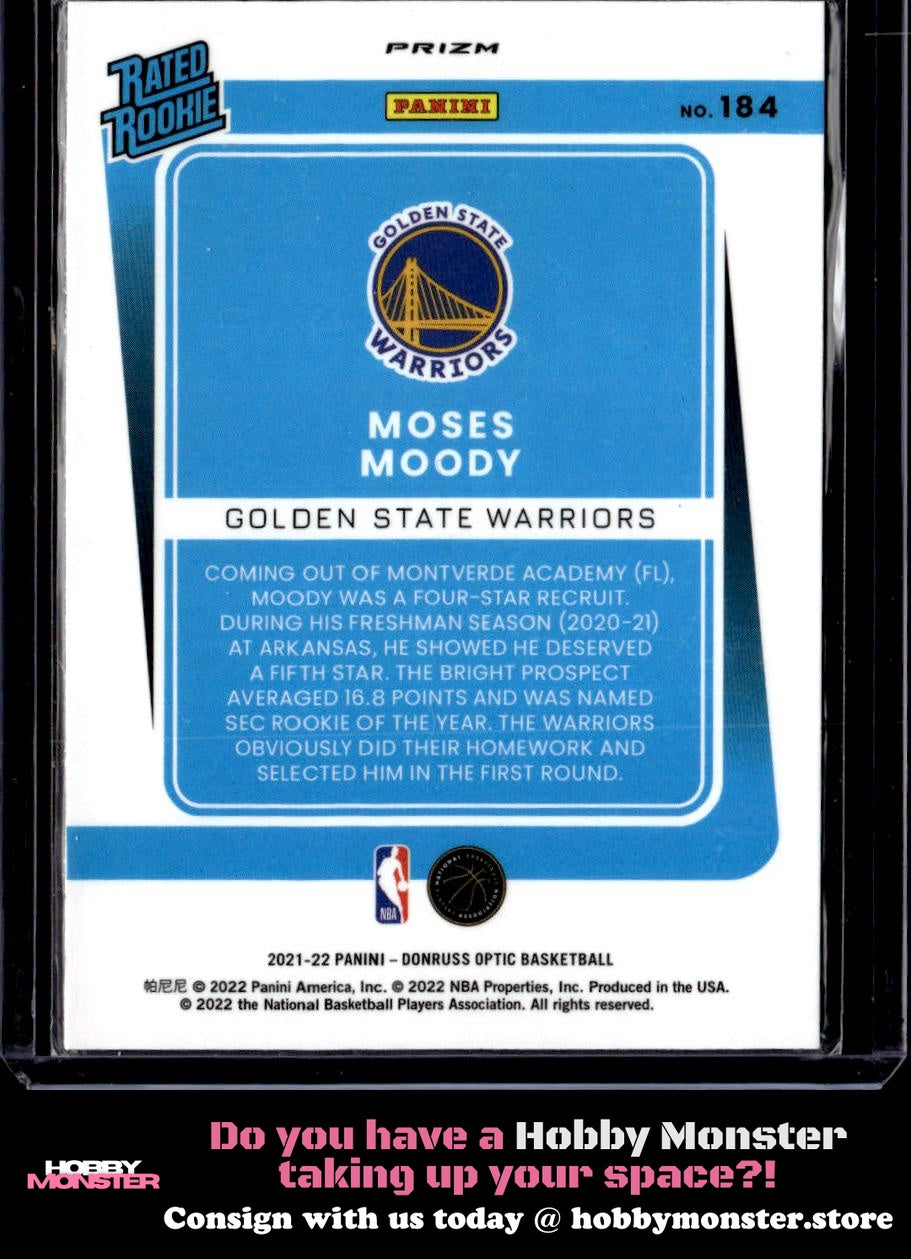 2021-22 Donruss Optic Moses Moody Blue Velocity Rookie Golden State Warriors