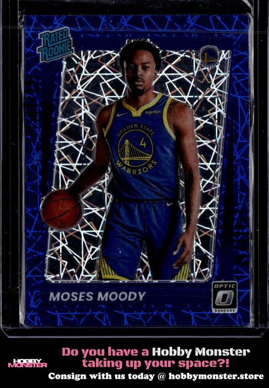2021-22 Donruss Optic Moses Moody Blue Velocity Rookie Golden State Warriors