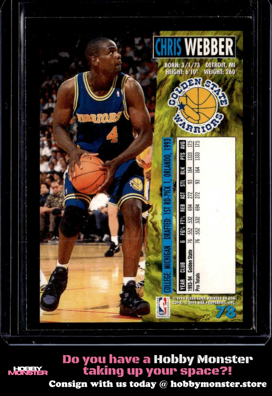 1994-95 Fleer Chris Webber Golden State Warriors