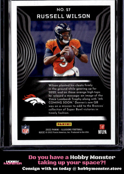 2022 Panini Illusions Russell Wilson Trophy Collection Pink #/399 Denver Broncos