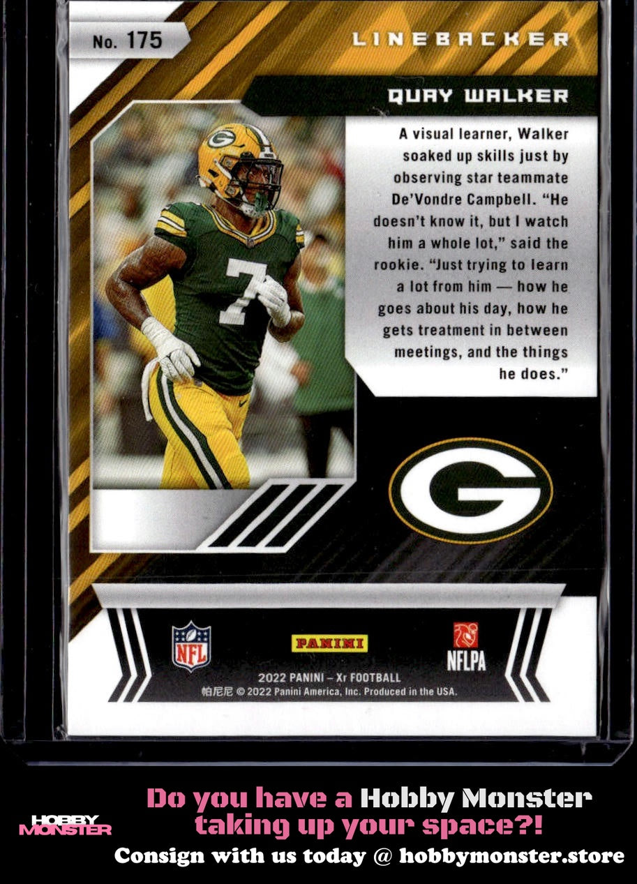 2022 Panini XR Quay Walker Red Rookie #/249 Green Bay Packers