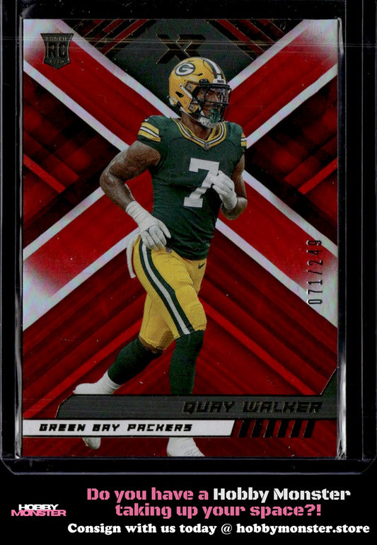 2022 Panini XR Quay Walker Red Rookie #/249 Green Bay Packers