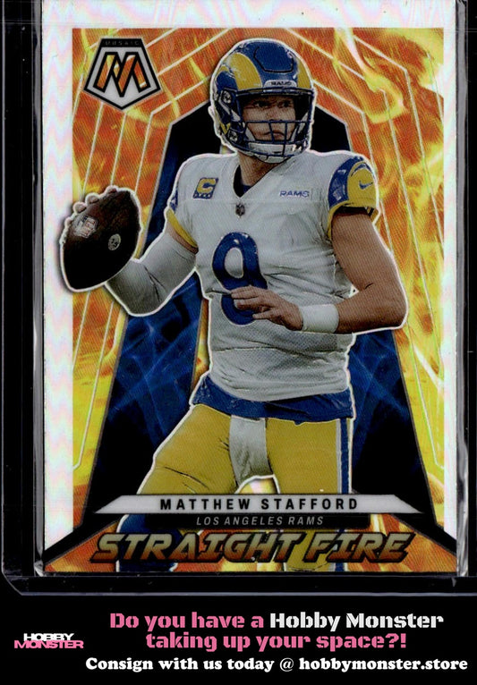 2022 Panini Mosaic Matthew Stafford Straight Fire Silver Los Angeles Rams