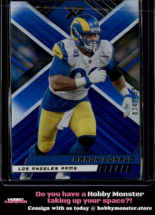 2021 Panini XR Aaron Donald Blue #/199 Los Angeles Rams