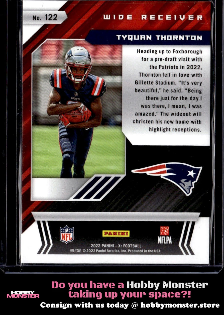 2022 Panini XR Tyquan Thornton Red Rookie #/249 New England Patriots
