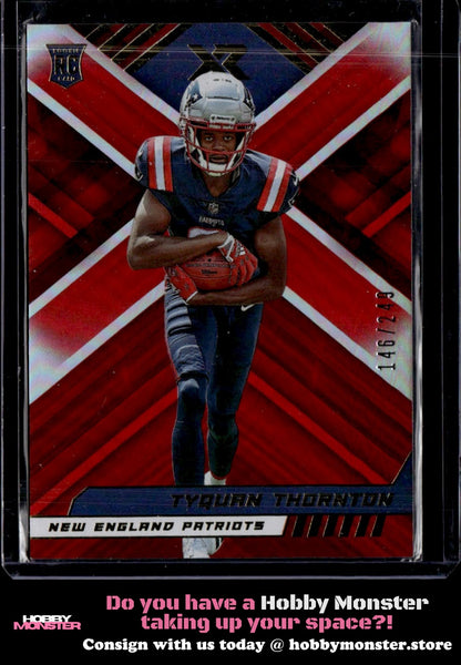 2022 Panini XR Tyquan Thornton Red Rookie #/249 New England Patriots