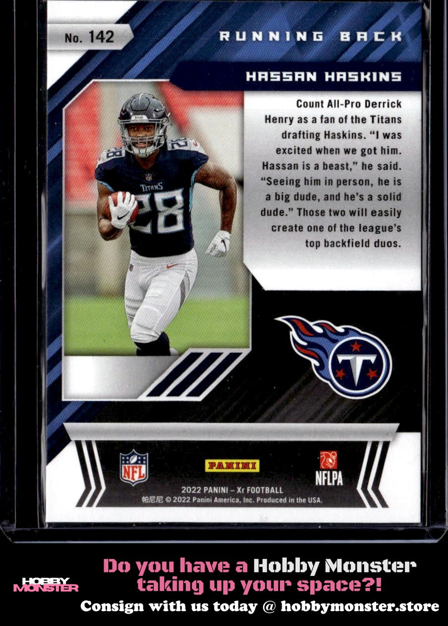 2022 Panini XR Hassan Haskins White Rookie #/75 Tennessee Titans