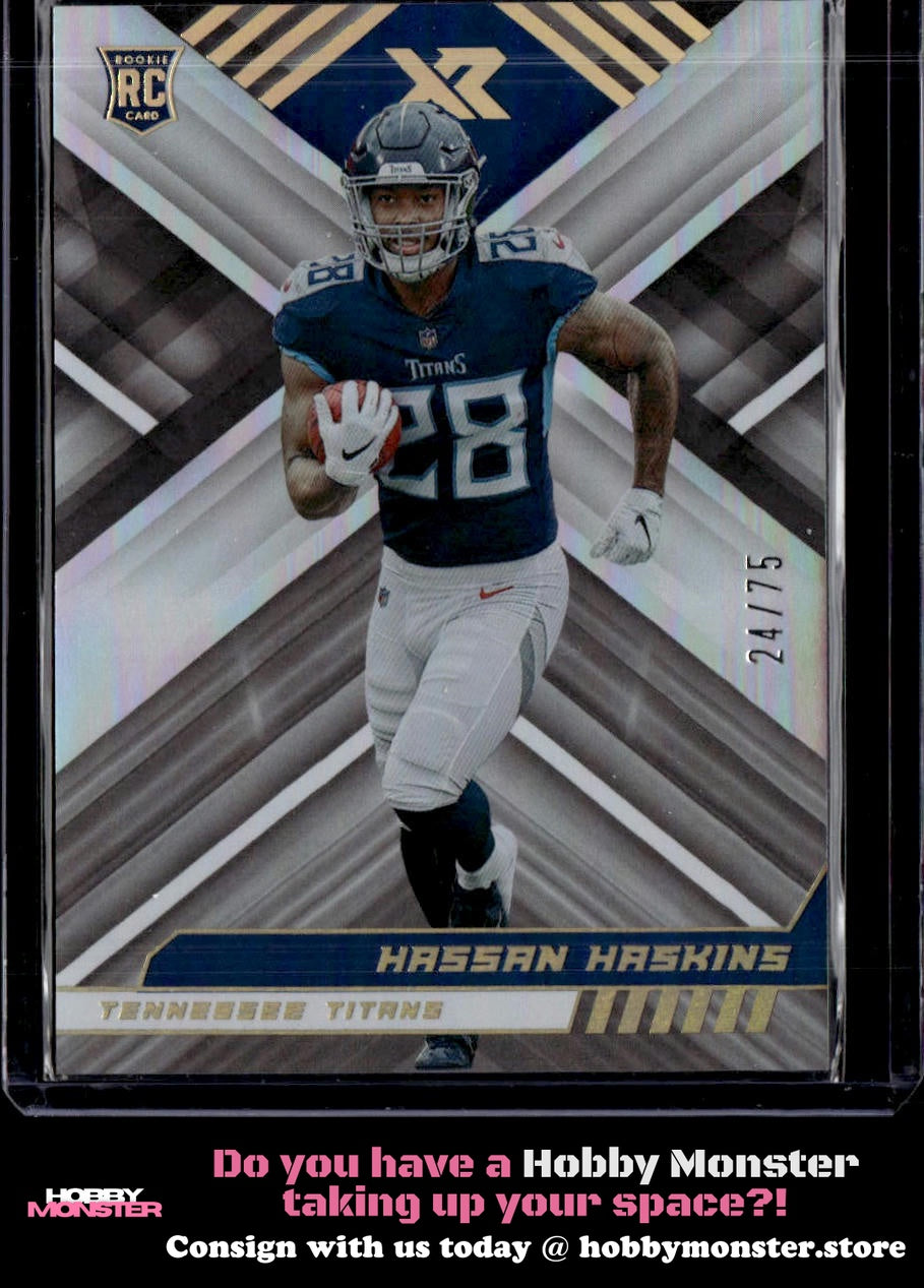 2022 Panini XR Hassan Haskins White Rookie #/75 Tennessee Titans