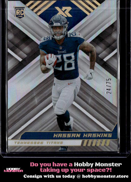 2022 Panini XR Hassan Haskins White Rookie #/75 Tennessee Titans