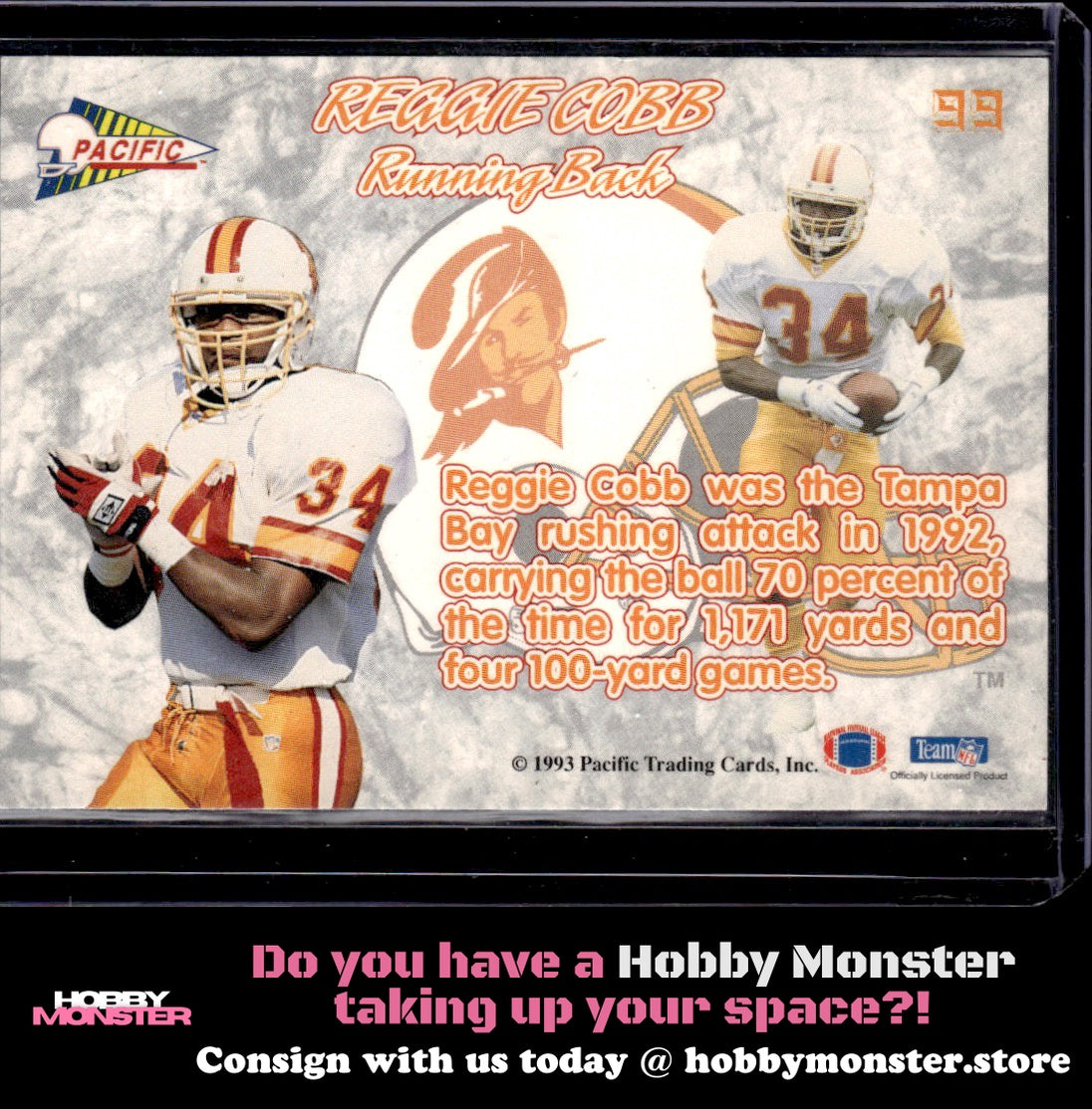1993 Pacific Prisms Reggie Cobb Tampa Bay Buccaneers