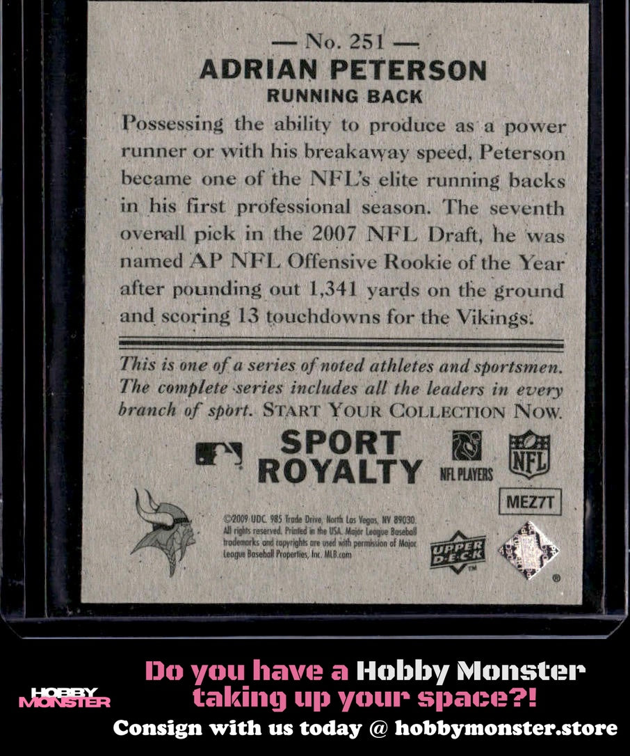 2009 Upper Deck Goudey Adrian Peterson Mini Green Minnesota Vikings