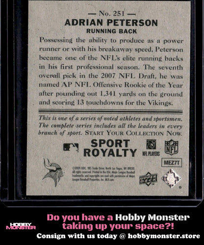 2009 Upper Deck Goudey Adrian Peterson Mini Green Minnesota Vikings