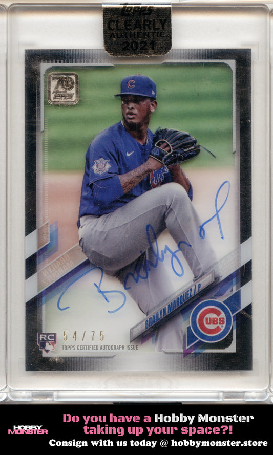 2021 Topps Clearly Authentic Brailyn Marquez Black Auto #/75 Chicago Cubs