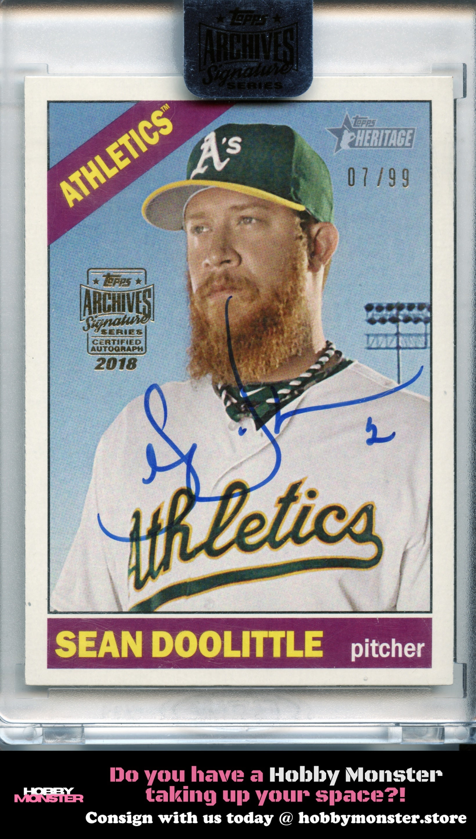 2018 Topps Archives Series Sean Doolittle Auto #/99 Athletics