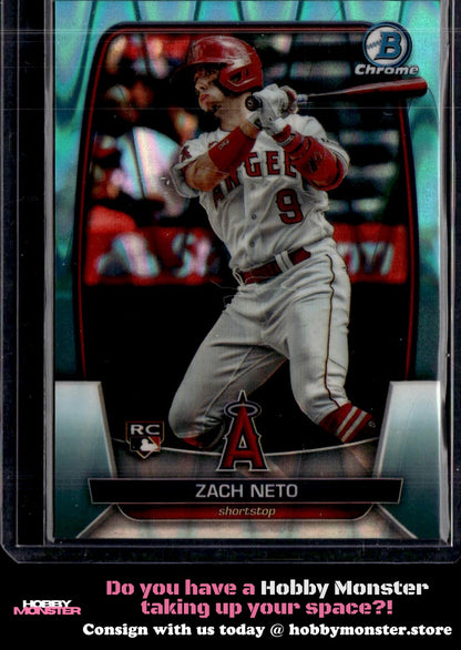 2023 Bowman Chrome Zach Neto Aqua RayWave Refractor Rookie #/199 Angels