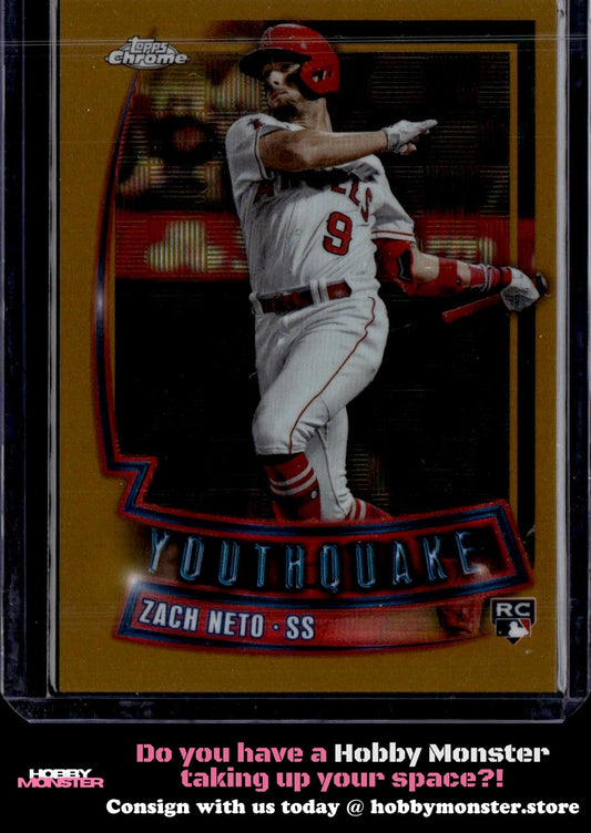 2023 Topps Chrome Update Zach Neto Youthquake Gold Refractor #/50 Angels