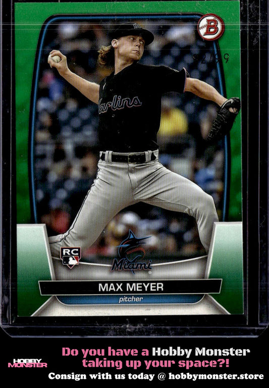 2023 Bowman Max Meyer Green Rookie #/99 Miami Marlins