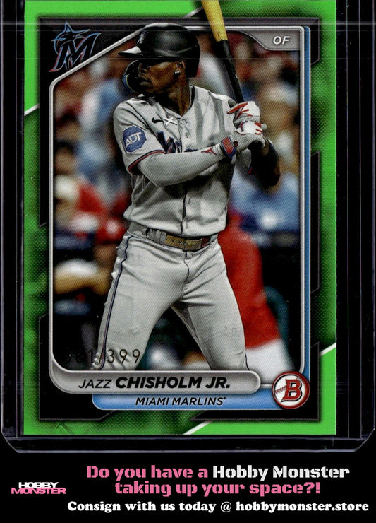 2024 Bowman Jazz Chisholm Jr. Neon Green #/399 Miami Marlins